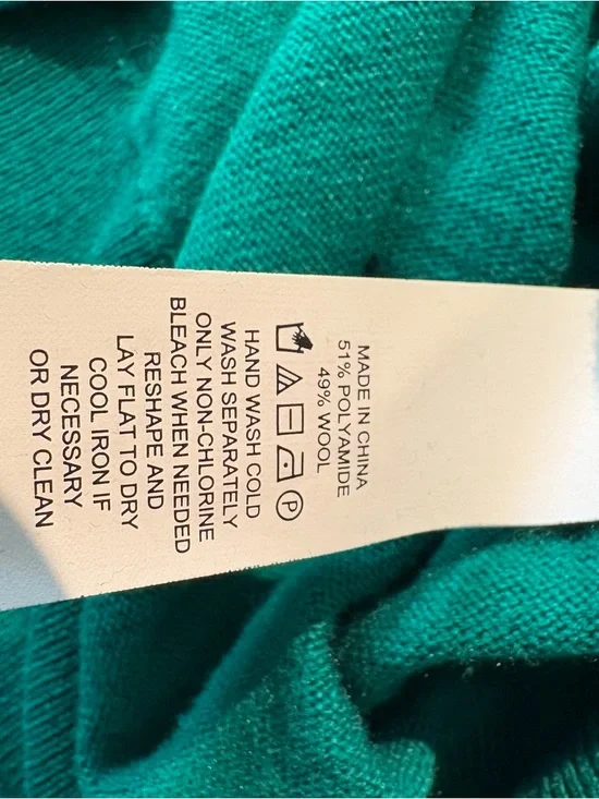 Kate Spade Sweater Embellished Brooch Wool Green M - Picture 8 of 8